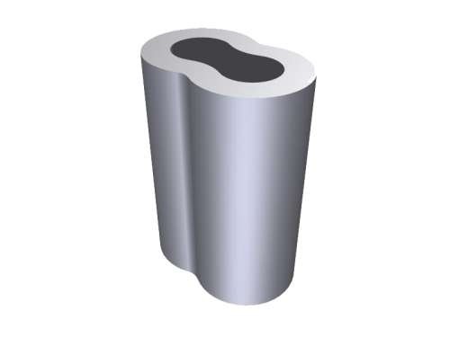 Aluminium Presshülse, oval, für 4 mm Stahlseil